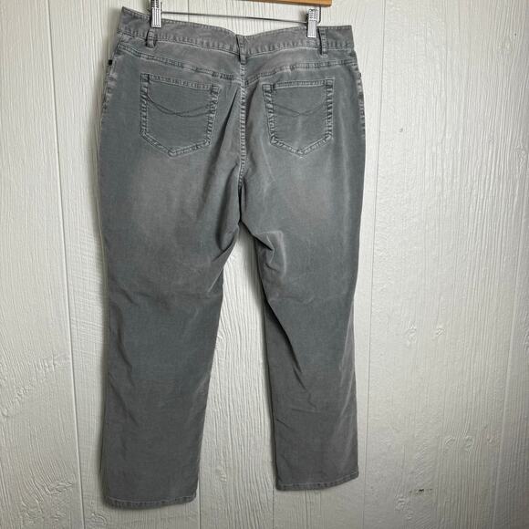 J. Jill Boyfriend Gray Corduroy Pants Five Pocket Mid Rise Stretch Sz 12 Petite - Picture 7 of 7
